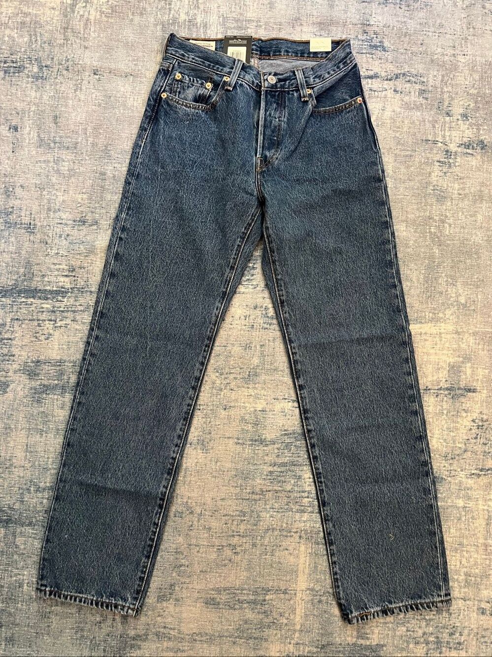 Levi's 501 Shout Out Stone Wash Blue '90s Straight Leg Denim Jeans 24 x 30